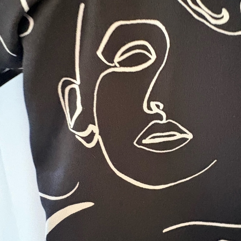 Eloquii Black and Cream Artistic Blouse - Picture 4 of 4